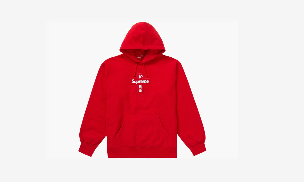 Supreme Cross Box Logo Hooded Red