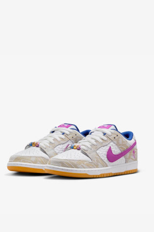 SB Dunk Low Pure Platinum and Vivid Purple