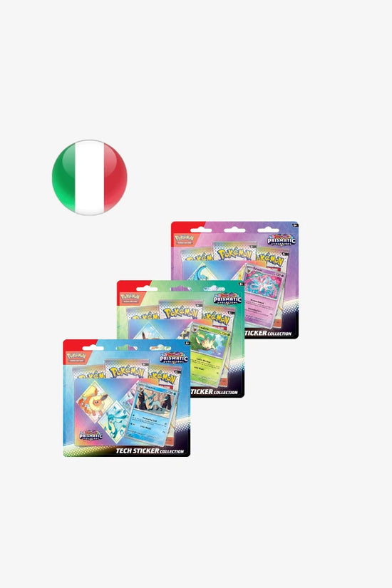 Collezione Evoluzioni Prismatiche con Adesivo Eevee Leafeon Umbreon ITA